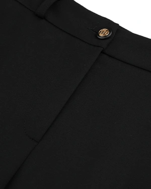 Black tailored ankle-length trousers with crease | Trousers - 2