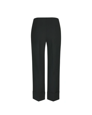 Black straight trousers with decorative metal buttons | Trousers - 1