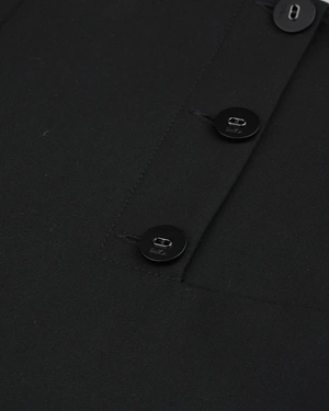Black straight trousers with decorative metal buttons | Trousers - 2