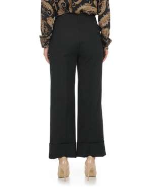 შავი სწორი შარვალი დეკორატიული ლითონის ღილებით | შარვლები - 5