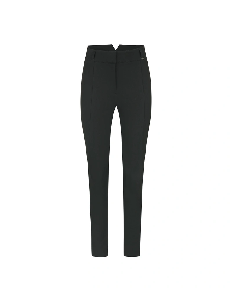 Classic black tapered shaping trousers with crease | Trousers