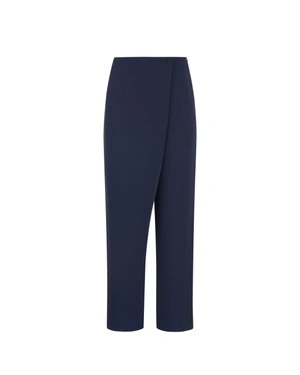 Dark blue trousers with wide leg and elegant drape at the top | NEW | Dika.bg Dark blue trousers with wide leg and elegant drape at the top | NEW