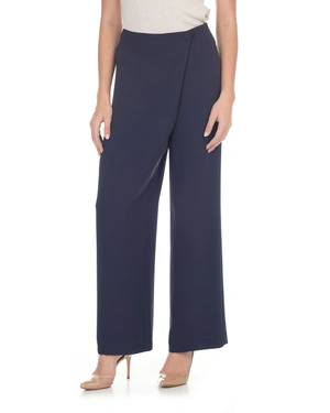 Dark blue trousers with wide leg and elegant drape at the top | NEW | Dika.bg - 2 Dark blue trousers with wide leg and elegant drape at the top | NEW - 2