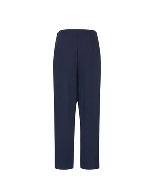 Dark blue trousers with wide leg and elegant drape at the top | NEW | Dika.bg - 4 Dark blue trousers with wide leg and elegant drape at the top | NEW - 4