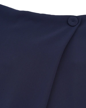 Dark blue trousers with wide leg and elegant drape at the top | NEW | Dika.bg - 5 Dark blue trousers with wide leg and elegant drape at the top | NEW - 5