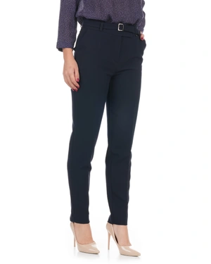 Elegant blue trousers with belt | Business - 3