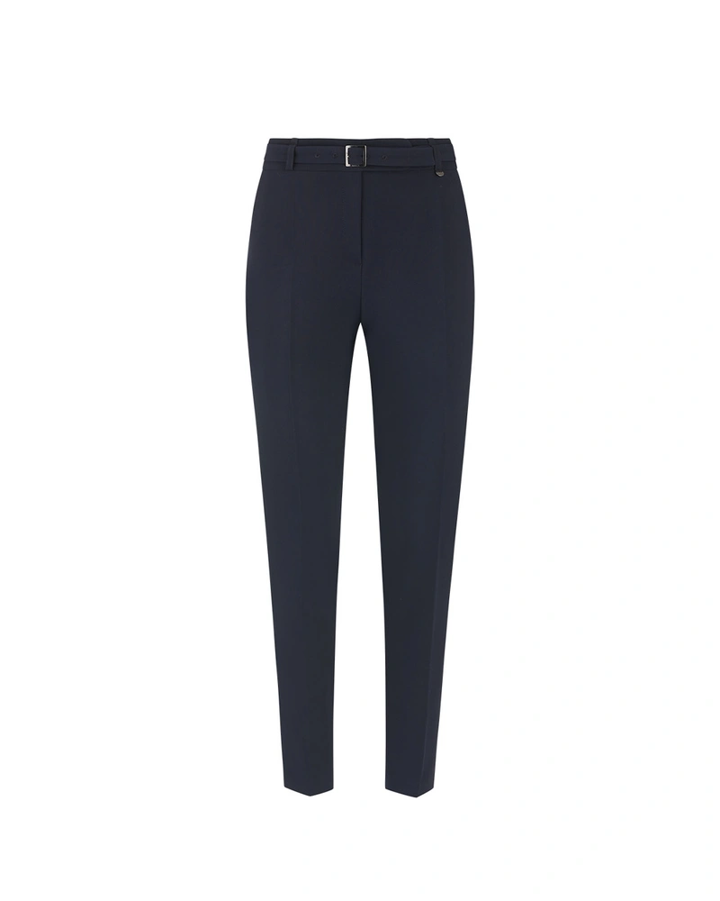 Elegant blue trousers with belt | COLLECTION