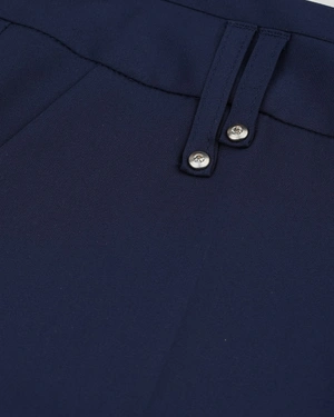 მუქი ლურჯი ბიზნეს შარვალი შევიწროებული ტოტებით | შარვლები და ელასტიკები - 2