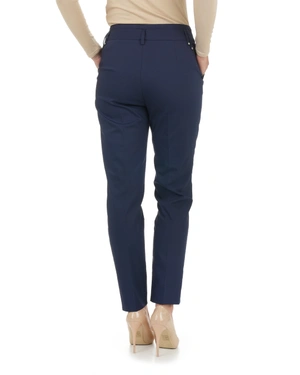 მუქი ლურჯი ბიზნეს შარვალი შევიწროებული ტოტებით | შარვლები და ელასტიკები - 4