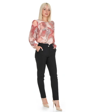 Black business trousers with crease and tapered leg | Trousers and Leggings - 5