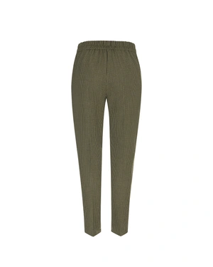 Classic houndstooth trousers in olive green | Trousers | Dika.ge - 1 Classic houndstooth trousers in olive green | Trousers - 1