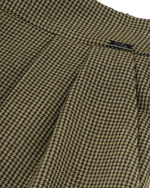 Classic houndstooth trousers in olive green | Trousers | Dika.ge - 2 Classic houndstooth trousers in olive green | Trousers - 2