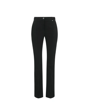 Black cotton straight-leg trousers | Trousers
