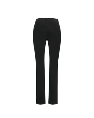 Black cotton straight-leg trousers | Trousers - 1