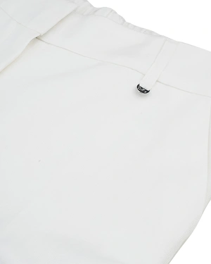 White trousers with crease and straight leg, elastic at the back waist | Party collection | Dika.ge - 5 White trousers with crease and straight leg, elastic at the back waist | Party collection - 5