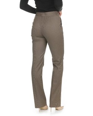 Fine houndstooth beige trousers with elegant cut | Trousers - 4