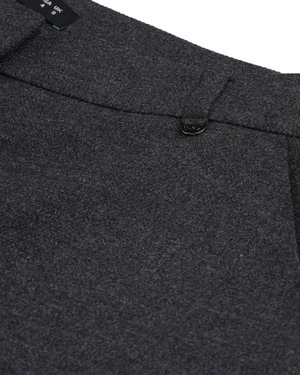 ქალის შარვალი ჩაკეცილი ჭრილით მუქ ხაკისფერში | შარვლები - 4