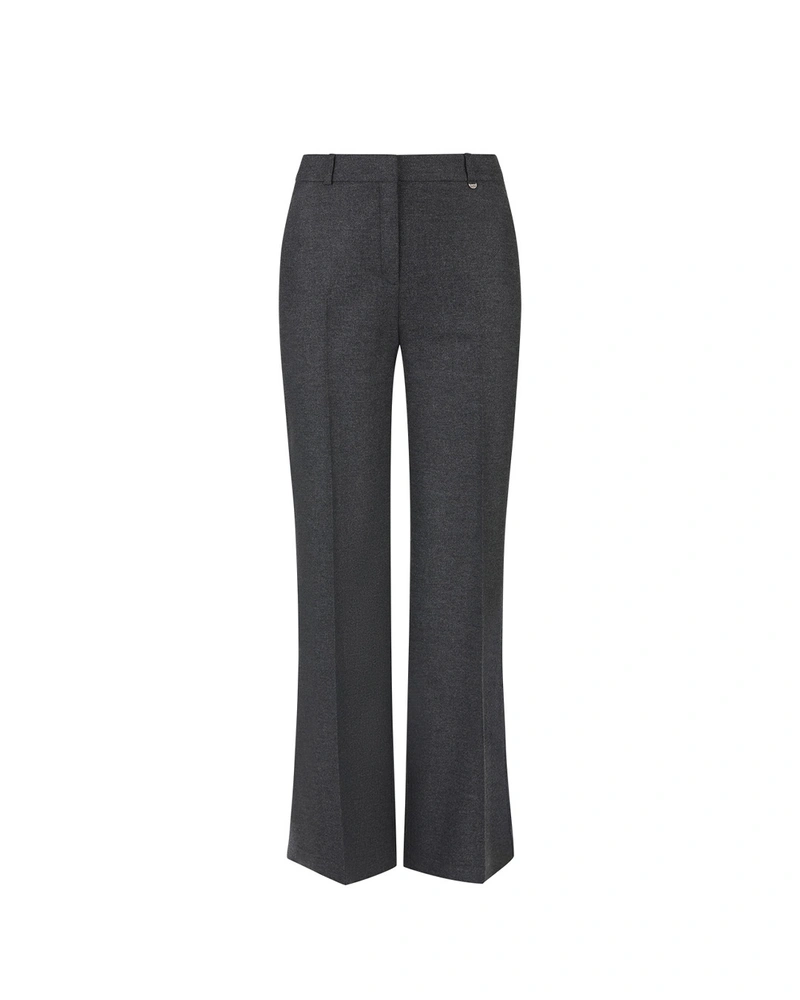 Women's trousers with crease in dark khaki | Business