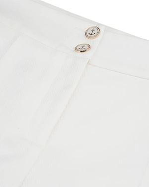 White straight crop trousers with cotton and viscose | Trousers - 5
