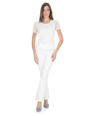 White cotton pants with a slight bootcut leg | NEW - 1