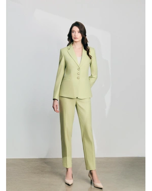 კლასიკური, კონუსური შარვალი პასტელის ფერებში - ფისტა | ახალი - 3