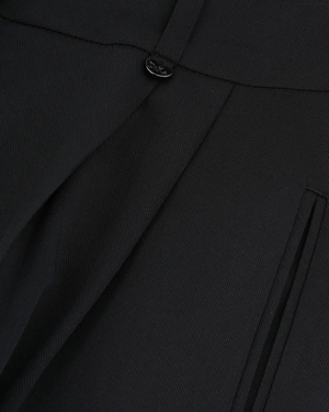 Black high-waisted wide-leg trousers in lyocell | Trousers and Leggings - 4