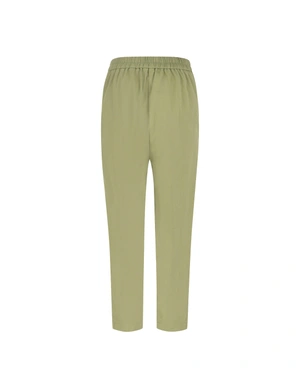 Light green cotton tapered trousers | Pure cotton and linen collection - 4