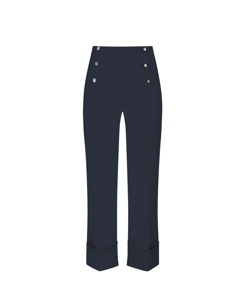 Прав тъмносин панталон с маншет | Панталони и Клинове | Dika.bg Прав тъмносин панталон с маншет | Панталони и Клинове