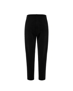 Black women's cotton trousers with straight legs | Trousers - 3