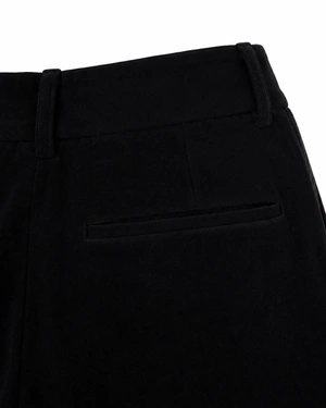 Black women's cotton trousers with straight legs | Trousers - 4