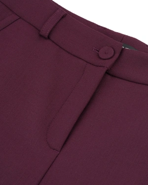 Burgundy women’s straight-leg trousers | Trousers - 5