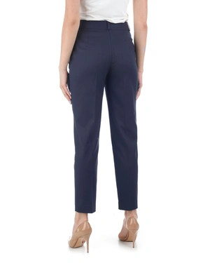 Tamnoplave krojene pantalone sa trajnim naborom i | Pantaloni și Colanți - 2