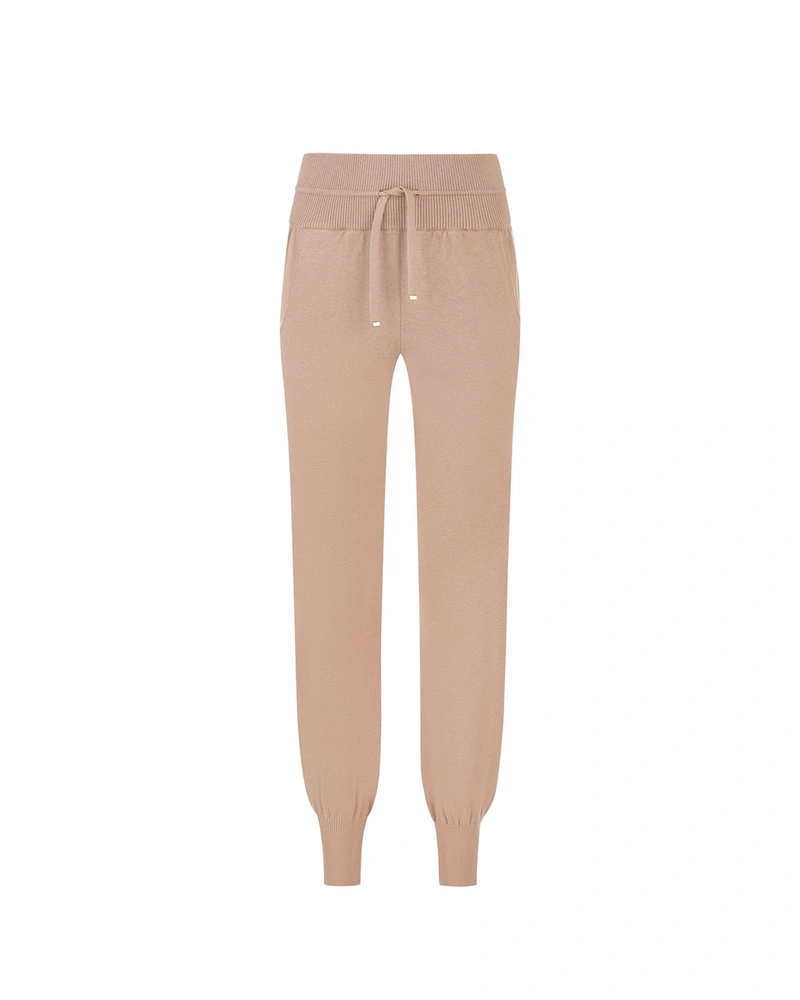 Beige knit sweatpants from capsule collection leisurewear | Trousers and Leggings