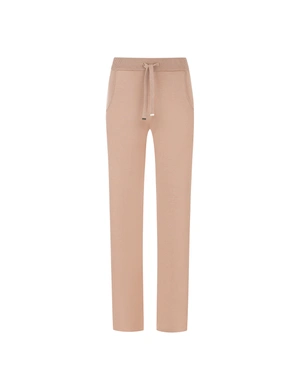 Beige knit sweatpants with side stripe, capsule collection leisurewear | Leisurewear