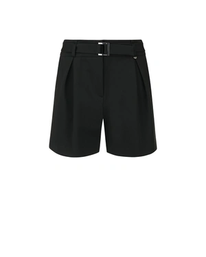 Black pleated shorts with fabric belt | NEW