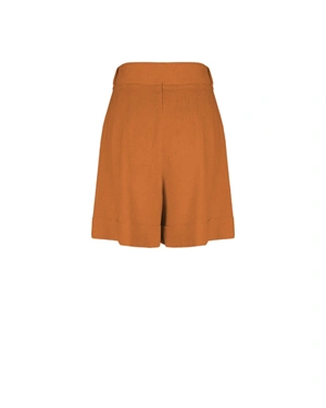 Linen shorts with cuffs and high waist with belt | NEW - 2