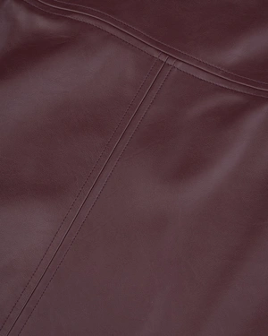 Burgundy eco-leather midi pencil skirt | Skirts and Shorts - 5