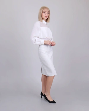 Fusta din raion din tweed si bumbac | Fuste | Dikastore.ro - 4 Fusta din raion din tweed si bumbac | Fuste - 4