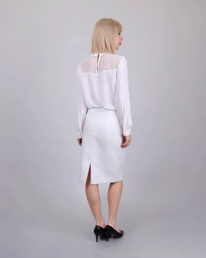 Fusta din raion din tweed si bumbac | Fuste | Dikastore.ro - 5 Fusta din raion din tweed si bumbac | Fuste - 5