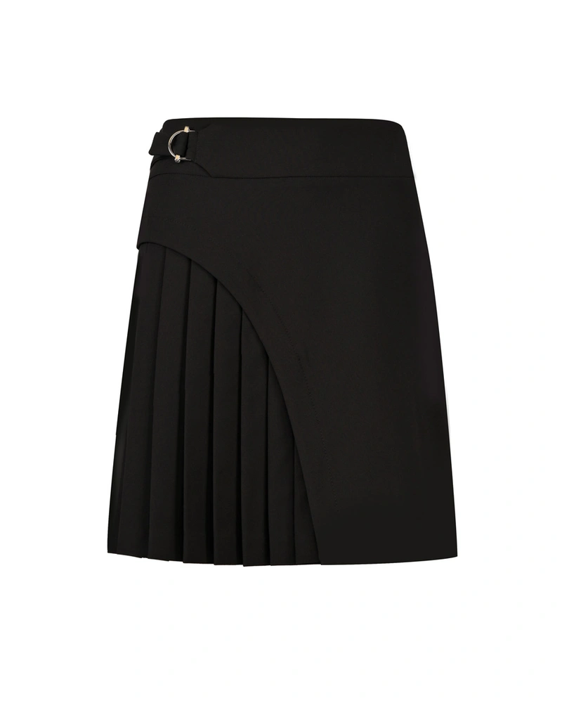 Skirt with pleated asymmetric detail | Skirts and Shorts