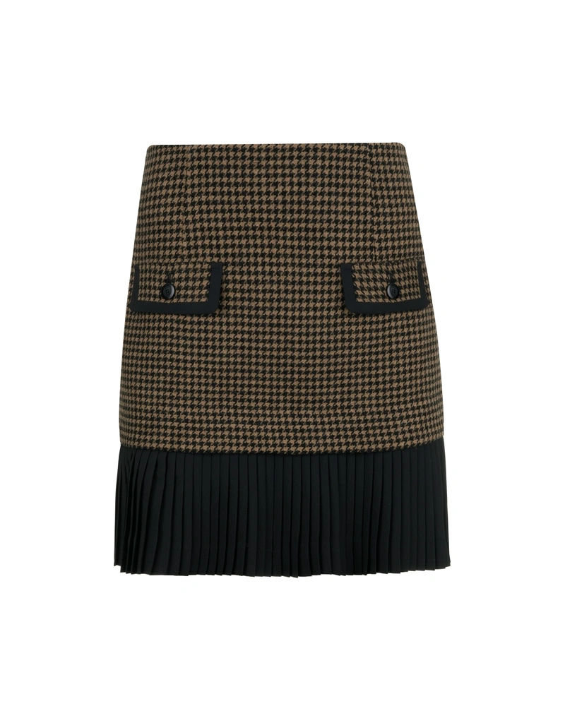 Houndstooth virgin wool skirt | All products