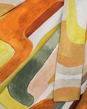 Long viscose skirt with green-brown abstract pattern | Skirts | Dika.ge - 2 Long viscose skirt with green-brown abstract pattern | Skirts - 2