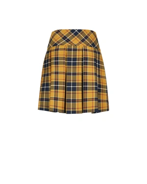 Checked pleated skirt in mustard color | Skirts - 1