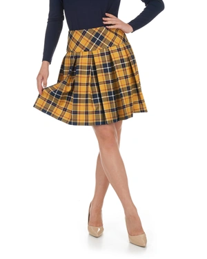 Checked pleated skirt in mustard color | Skirts | Dika.ge - 4 Checked pleated skirt in mustard color | Skirts - 4