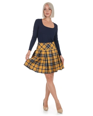 Checked pleated skirt in mustard color | Skirts | Dika.ge - 6 Checked pleated skirt in mustard color | Skirts - 6