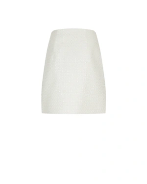 White straight skirt with gold buttons | Skirts - 1