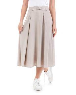 Midi skirt made of viscose and linen blend | SUMMER COLLECTION - 3
