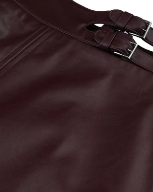 ბორდოსფერი ეკო-ტყავის ქვედაბოლო | BESTSELLERS - 2