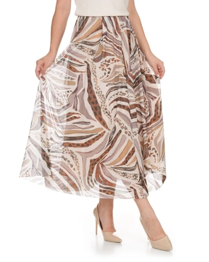 Midi skirt with abstract print in earthy tones | Animal prints | Dika.ge - 4 Midi skirt with abstract print in earthy tones | Animal prints - 4