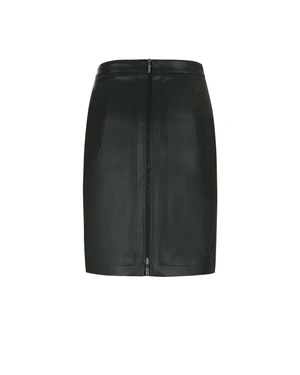 Zip skirt in black eco-leather | Skirts - 1